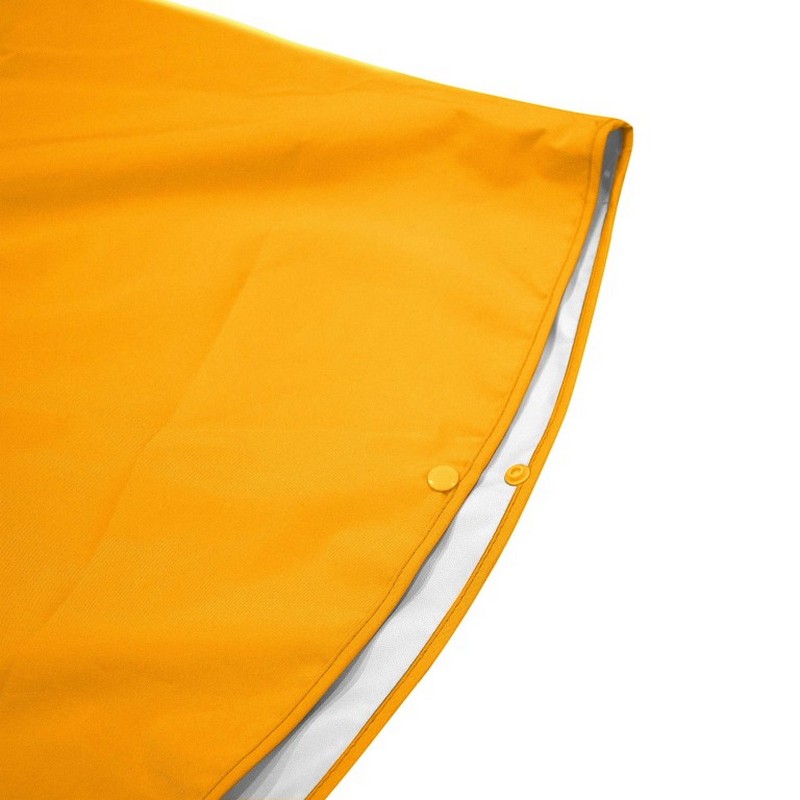 Poncho impermeabile giallo decorato con leone per bambini, facile da richiudere e da pulire